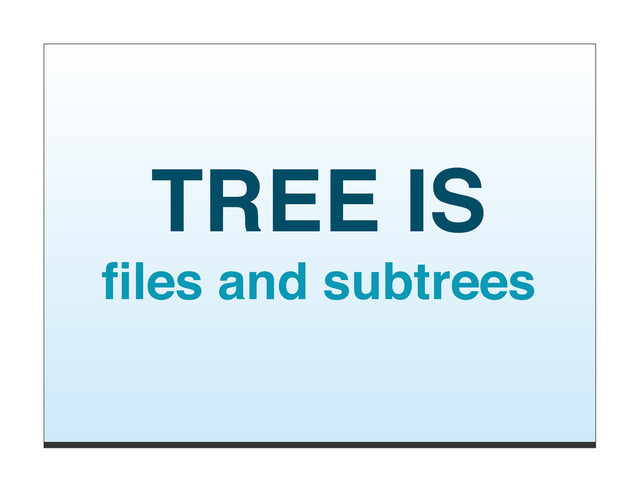 TREE IS
ﬁles and subtrees
