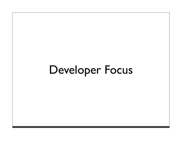 Developer Focus
