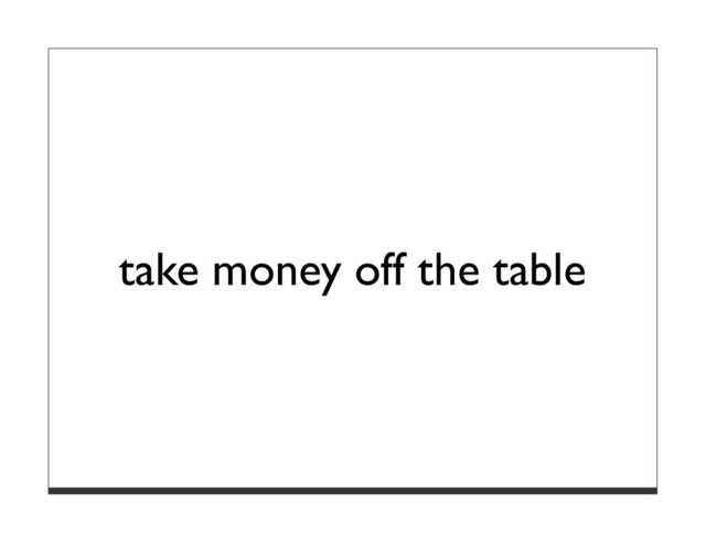 take money off the table
