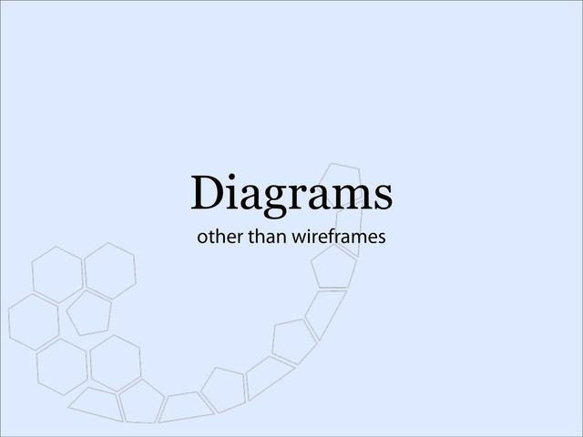 Diagrams
other than wireframes
