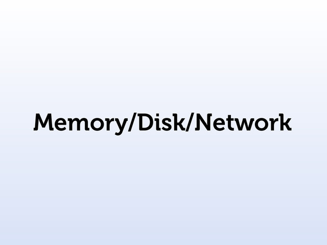 Memory/Disk/Network
