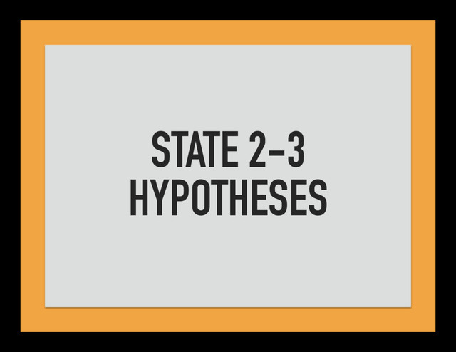STATE 2-3
HYPOTHESES
