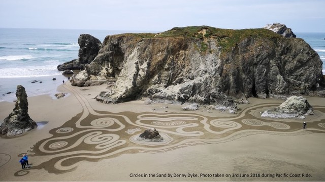 Room Sharing
Circles in the Sand by Denny Dyke. Photo taken on 3rd June 2018 during Pacific Coast Ride.
