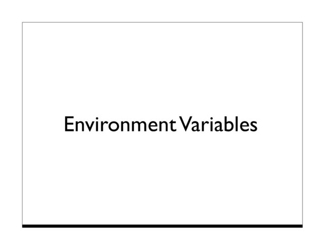 Environment Variables
