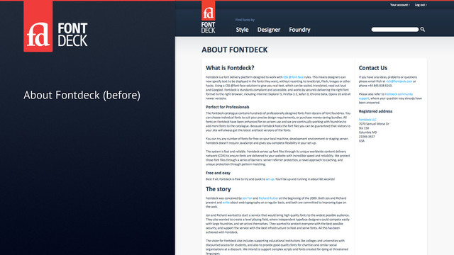 About Fontdeck (before)
