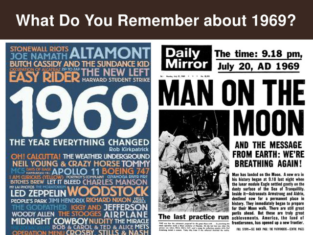9
What Do You Remember about 1969?
