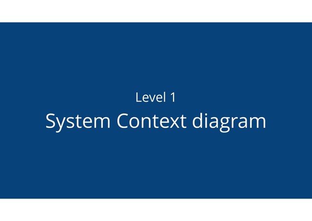 Level 1
System Context diagram

