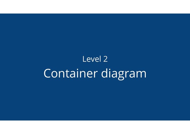 Level 2
Container diagram
