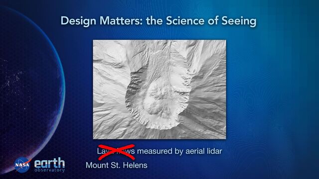 Lava
fl
ows measured by aerial lidar
Mount St. Helens
Design Matters: the Science of Seeing
