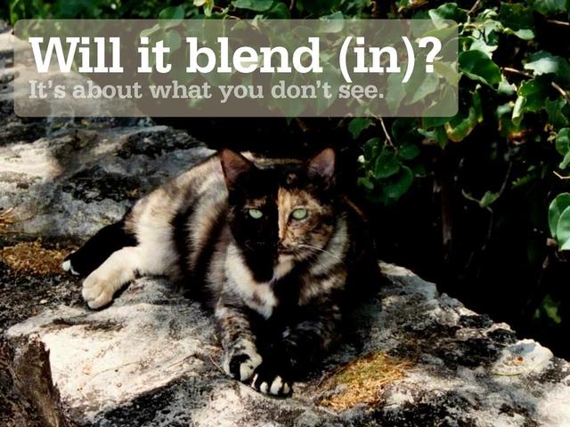 Will it blend (in)?
It’s about what you don’t see.
