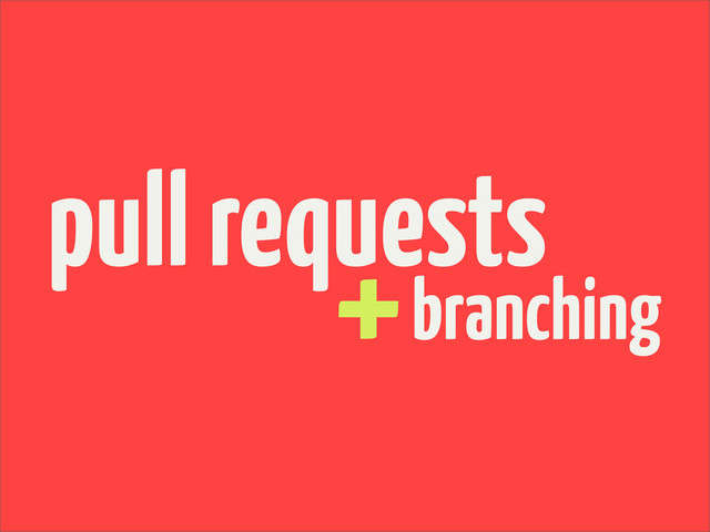 +
pull requests
branching
