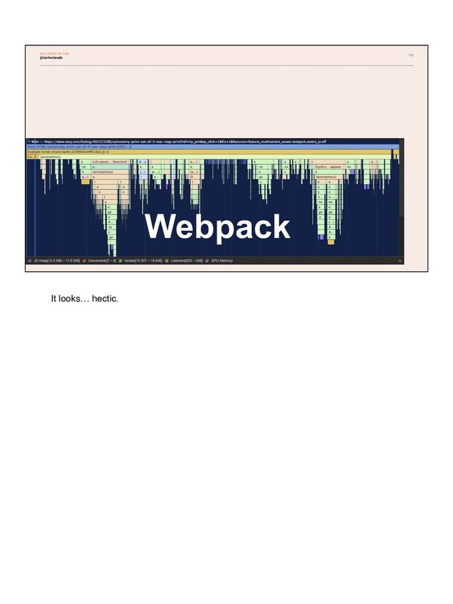 181
Webpack
4ms MADE US SAD
@technoheads
It looks… hectic.

