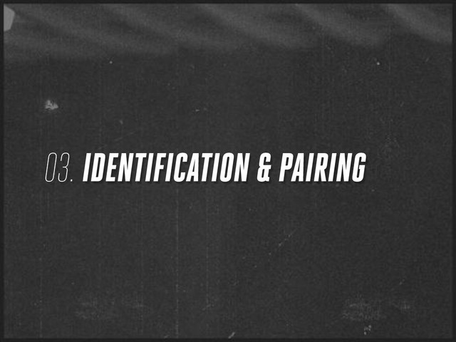 03. IDENTIFICATION & PAIRING
