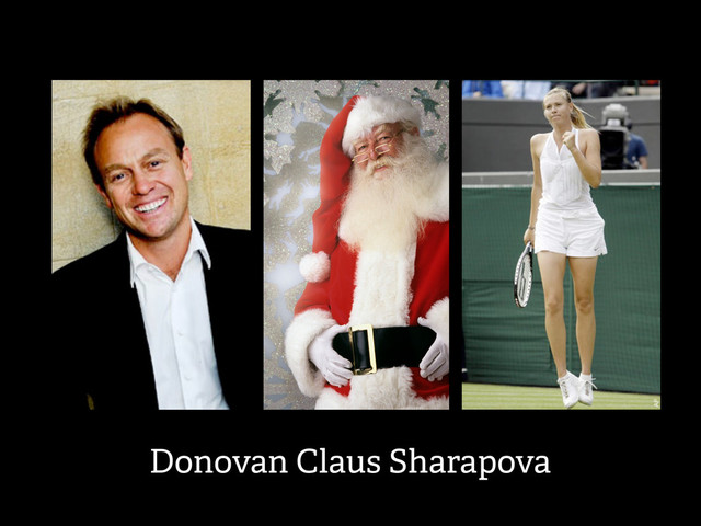 Donovan Claus Sharapova
