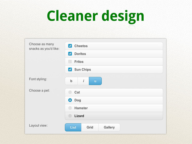 Cleaner design
