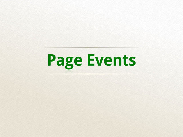 Page Events
