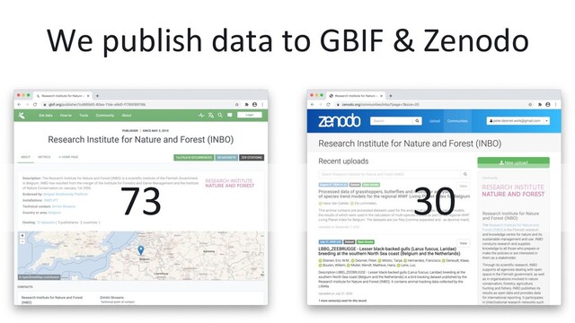 We publish data to GBIF & Zenodo
30
73
