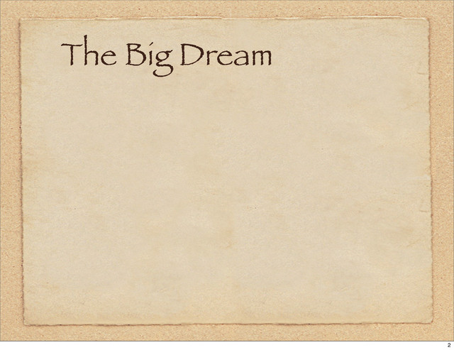 The Big Dream
2
