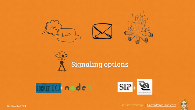 @lisamarienyc | LearnFromLisa.com
Web Unleashed 2014
Signaling options
+ +
