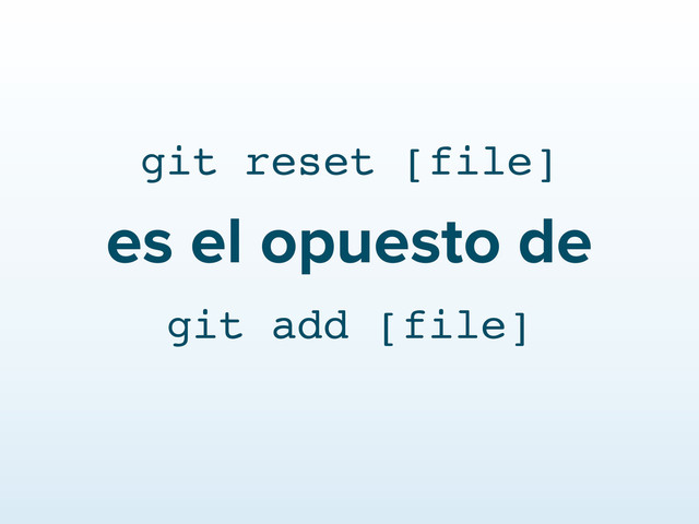 git reset [file]
es el opuesto de
git add [file]
