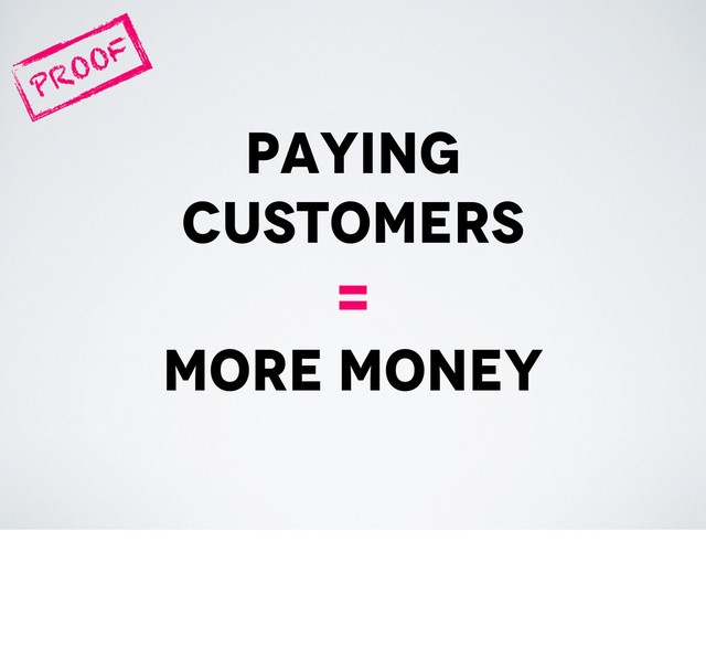 paying
customers
=
more money
PROOF
