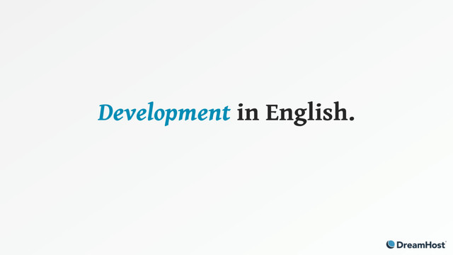 Development in English.
