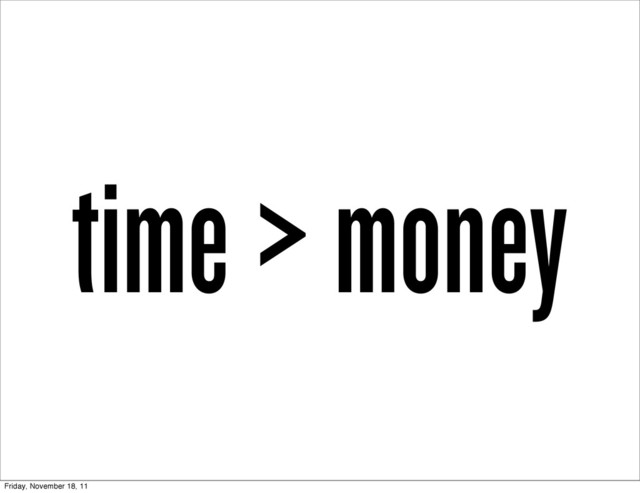 time > money
Friday, November 18, 11
