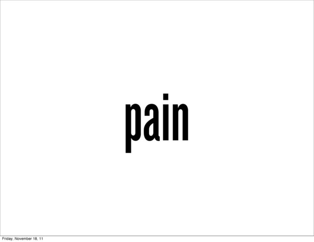 pain
Friday, November 18, 11
