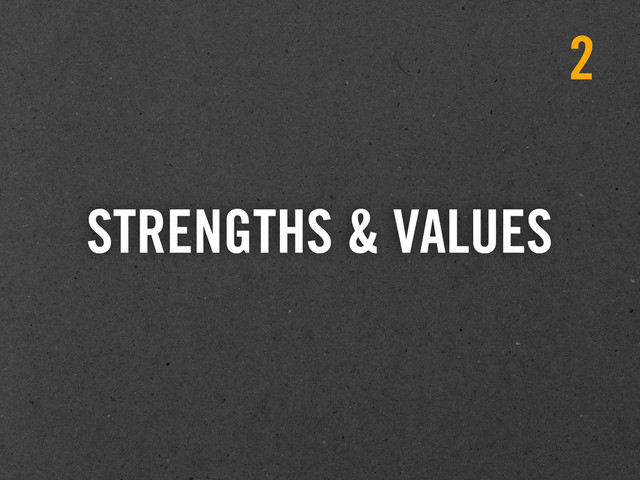 STRENGTHS & VALUES
2

