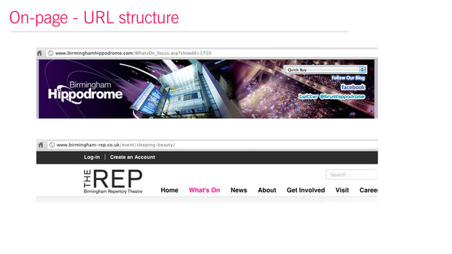 On-page - URL structure
