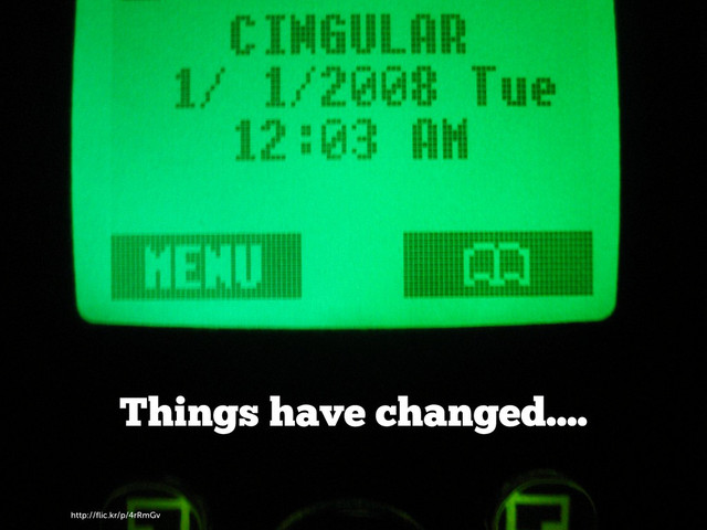 http://ﬂic.kr/p/4rRmGv
Things have changed....
