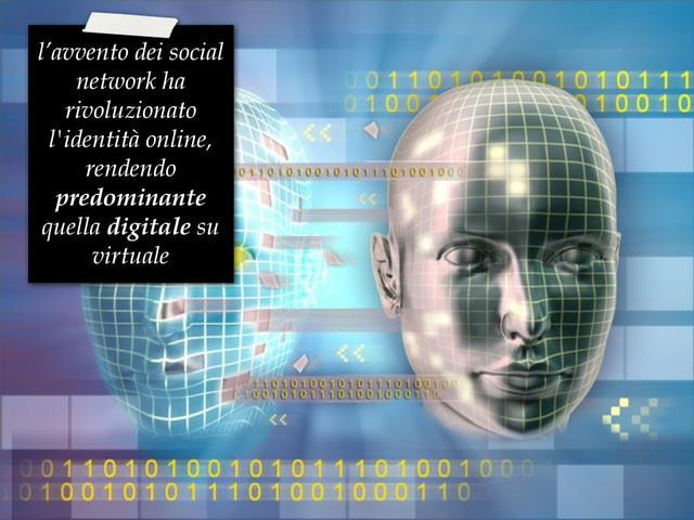 l’avvento dei social
network ha
rivoluzionato
l'identità online,
rendendo
predominante
quella digitale su
virtuale
