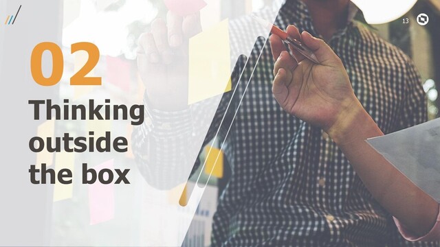 02
Thinking
outside
the box
13
13
