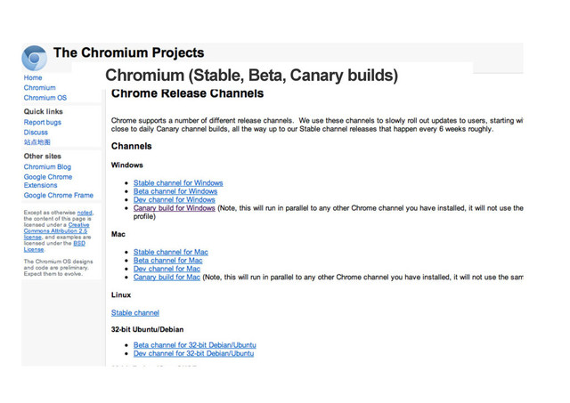 Chromium (Stable, Beta, Canary builds)
