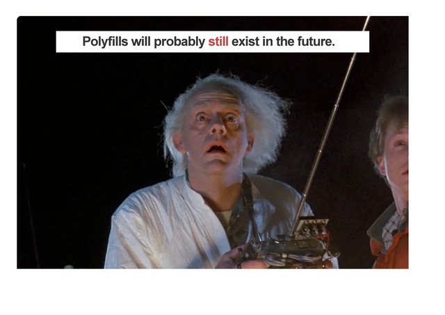Polyfills will probably still exist in the future.
