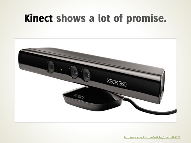 http://www.avclub.com/articles/kinect,47642/
Kinect shows a lot of promise.
