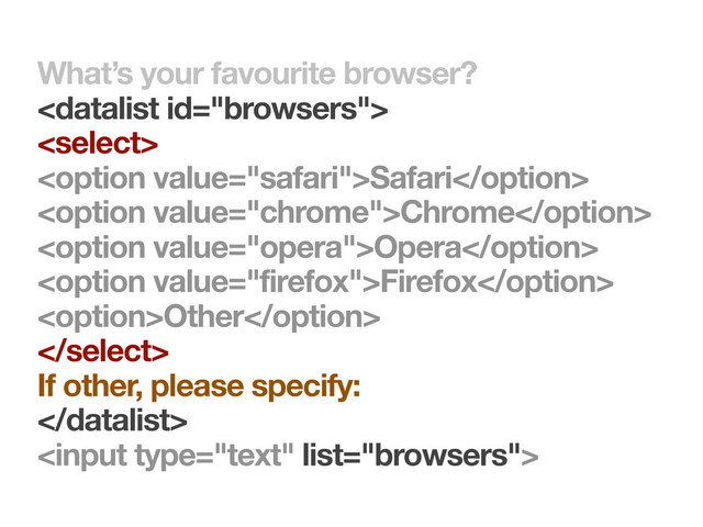 What’s your favourite browser?


Safari
Chrome
Opera
Firefox
Other

If other, please specify:


