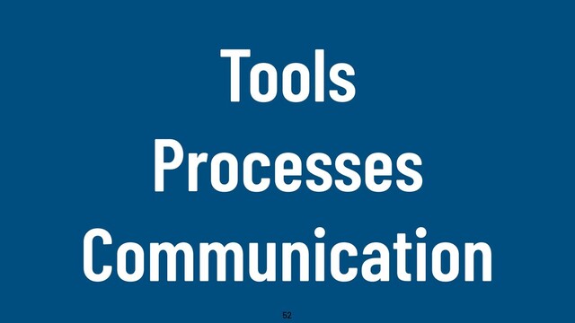 @WillingCarol
Tools
Processes
Communication
52
