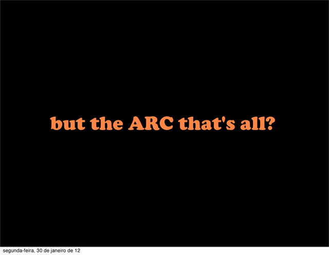 but the ARC that's all?
segunda-feira, 30 de janeiro de 12

