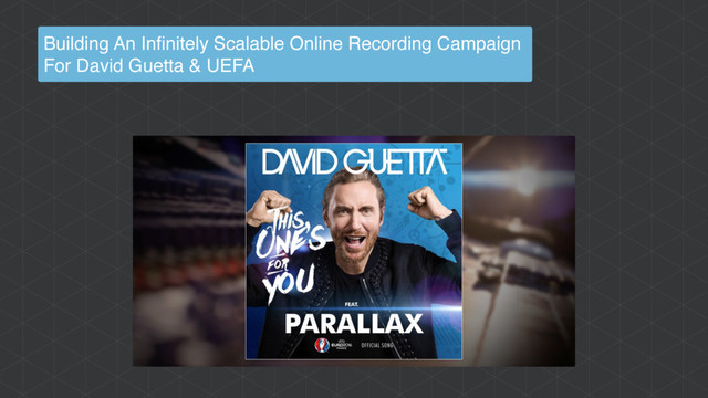 Building An Infinitely Scalable Online Recording Campaign
For David Guetta & UEFA
