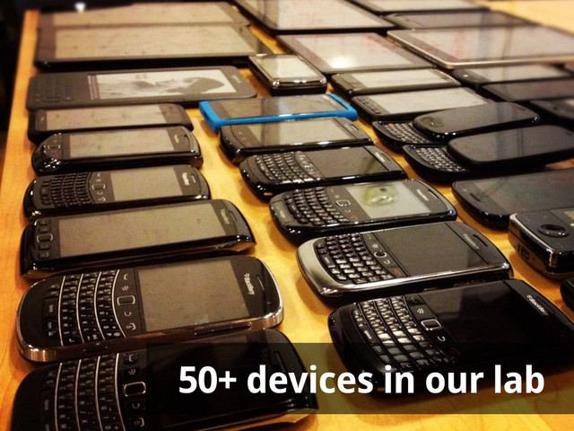 50+ devices in our lab
