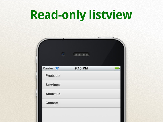Read-only listview
