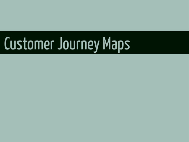 Customer Journey Maps
