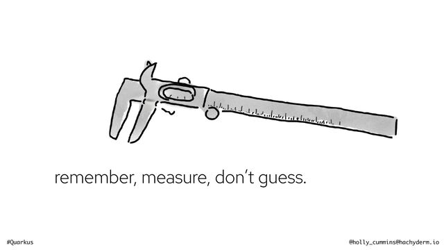 #Quarkus @holly_cummins@hachyderm.io
remember, measure, don’t guess.
