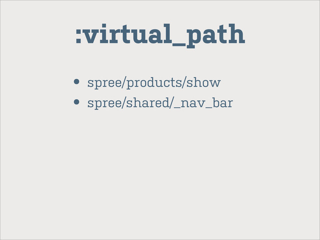 • spree/products/show
• spree/shared/_nav_bar
:virtual_path

