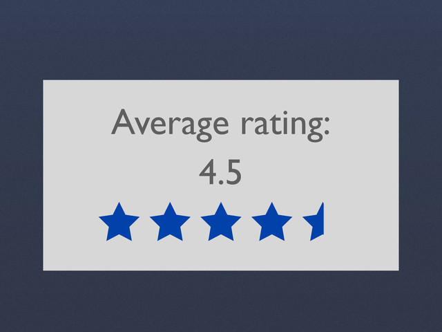 Average rating:
4.5
