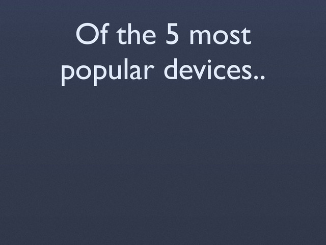Of the 5 most
popular devices..
