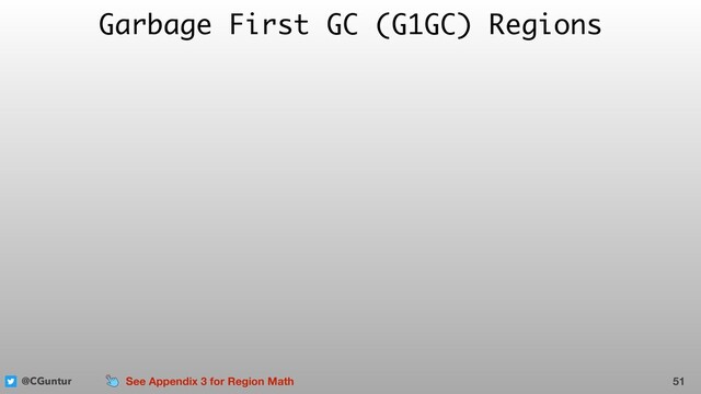 @CGuntur
Garbage First GC (G1GC) Regions
51
See Appendix 3 for Region Math
