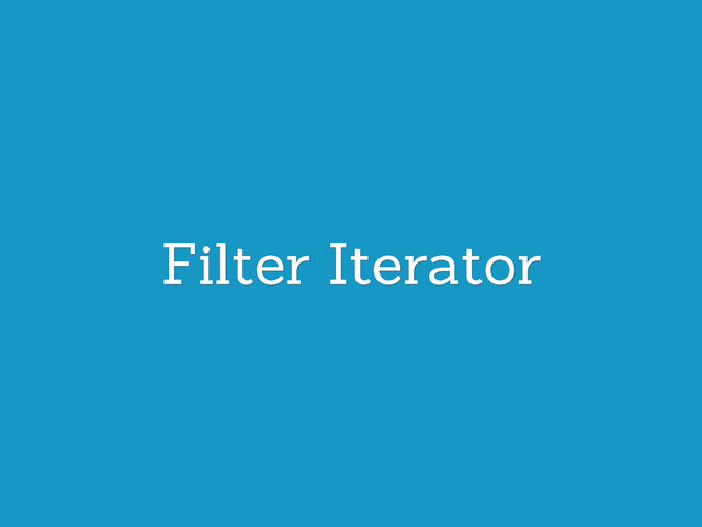 Filter Iterator
