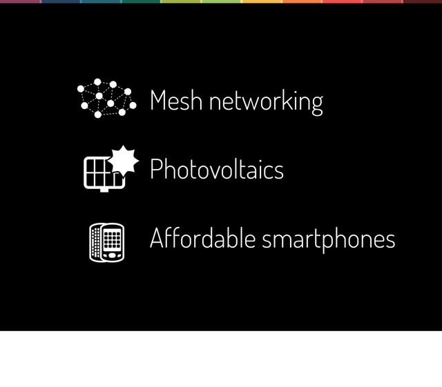 Mesh networking
Photovoltaics
Affordable smartphones

